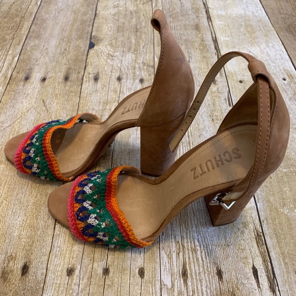 Schutz Joana Block Heel Ankle Strap Heels Sz 6.5B - Picture 2 of 8